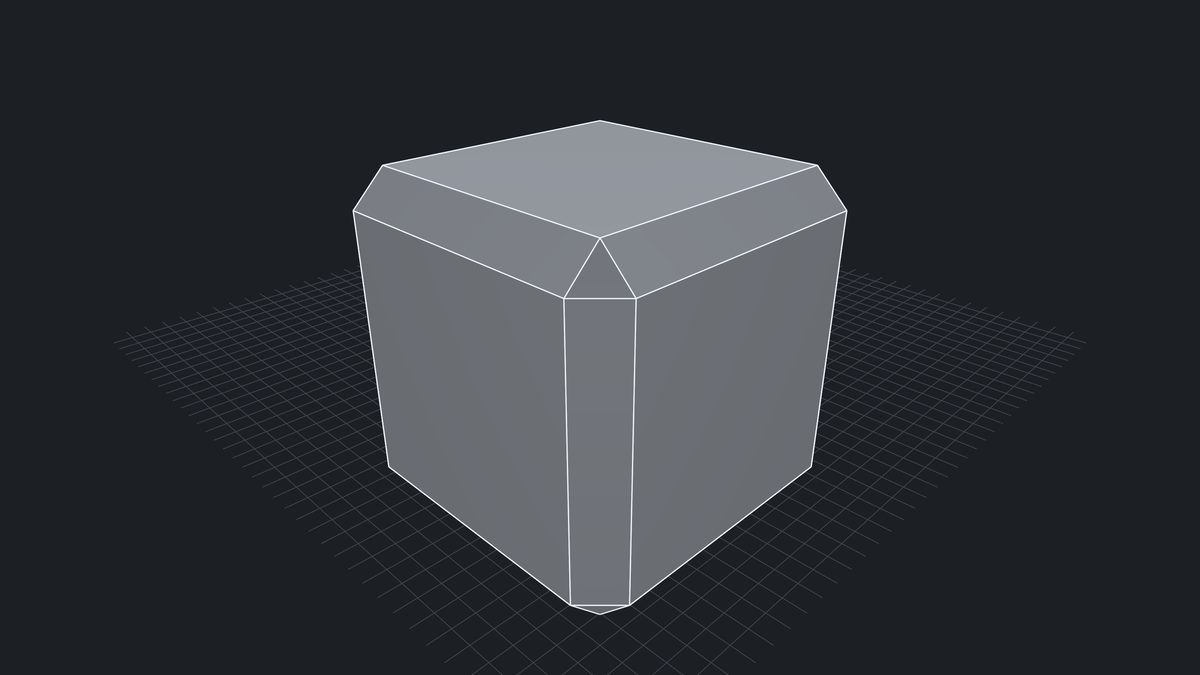 A cube with every edge chamfered