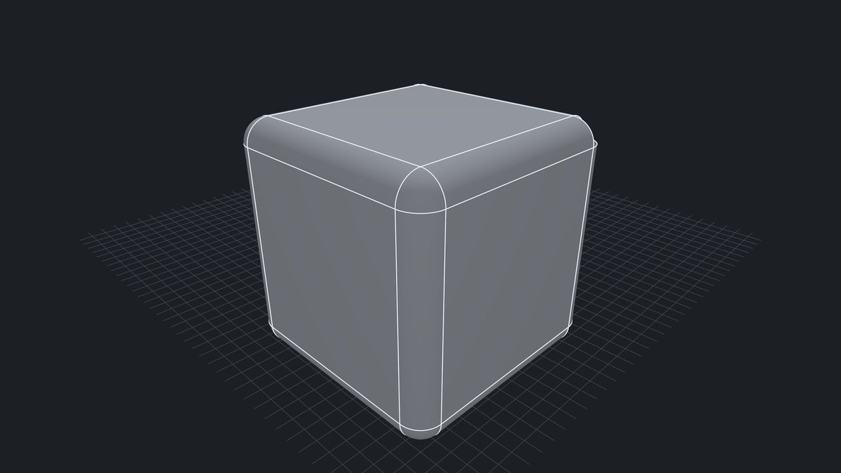 A cube with every edge rounded