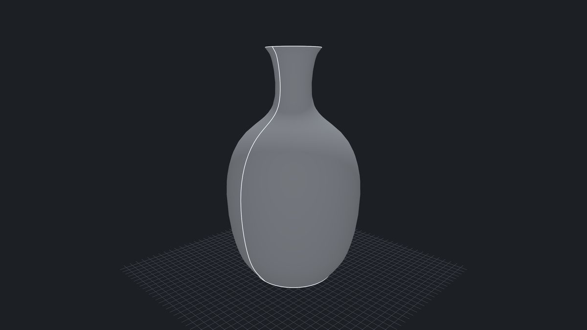 A bottle, turned from a spline profile